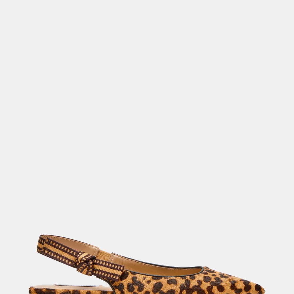 Steve Madden Brown Flats with Leopard Print and Ankle Strap